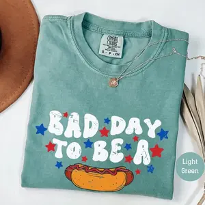 Comfort Colorst's A Bad Day To Be A Glizzy Shirt, 4th of July T-Shirt, America Tee Gift, Independence Day Shirt, Funny Hot Dog T Shirt