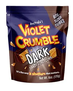 Violet Crumble Dark Chocolate Honeycomb Candy Chunks - Imported From Australia - 1 Bag