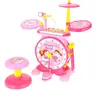Deluxe 2 in 1 Keyboard and Drum Set Toy for Kids - Pink Colorful Lights, Includes Drum Set, Piano, and Microphone, Playful Design