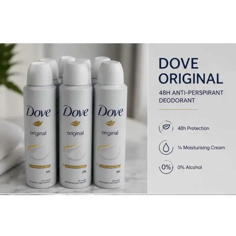 Dove Original Dry Spray Moisturizing Cream, 250ml Deodorant Invisible