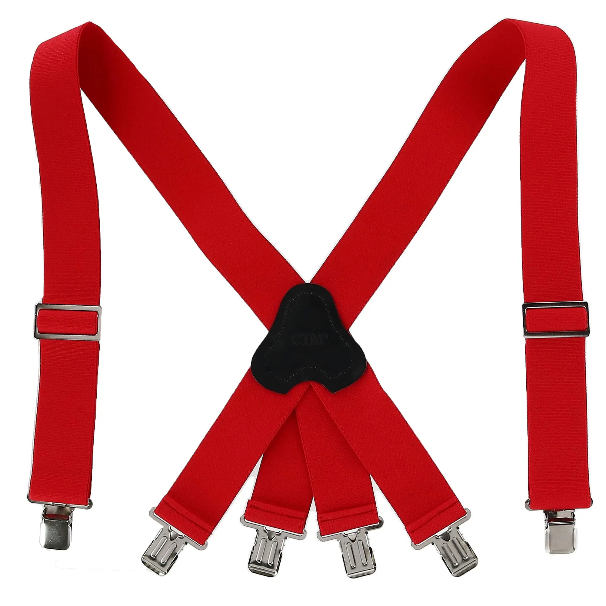 CTM Men's Elastic Clip-End 2 Inch Fireman Suspenders, Work Suspenders, Heavy Duty, 31.5-48 Inches, Adjustable Length, Workwear, 2 Inches