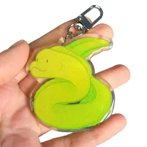 Moray Eel Glitter Keychain - Acrylic with Silver Clasp
