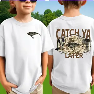 Youth And Adult Catch Ya Later T-Shirt, Camo Fish Label T-shirt, Bass, Angler, Fish Patch, Hunting Tee, Hunting Camo, Reel American, Gift for Family, Youth Clothing, holiday outfit, birthday gift, summer outfit, vacation outfit, outdoor apparel