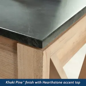 Newberry Lane L-Shaped Desk with Drawers in Khaki Pine
