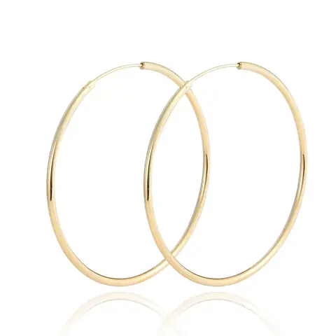 Female 18K Layered Brass Gold-Filled Endless Infinity Hoop Earrings, Chunky Bling Statement Jewelry, High-Quality Elegant Metallic Gold-Tone Accessory for Daily & Special Occasions