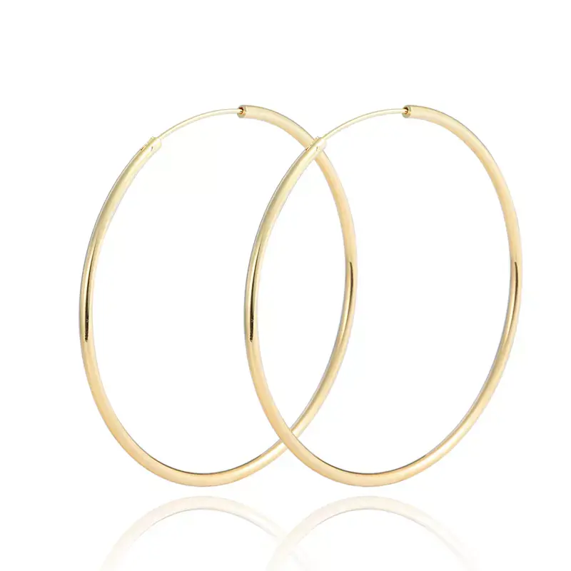 18k Layered real gold filled endless hoop earrings #18, Classic Style Earrings, High Quality Earrings