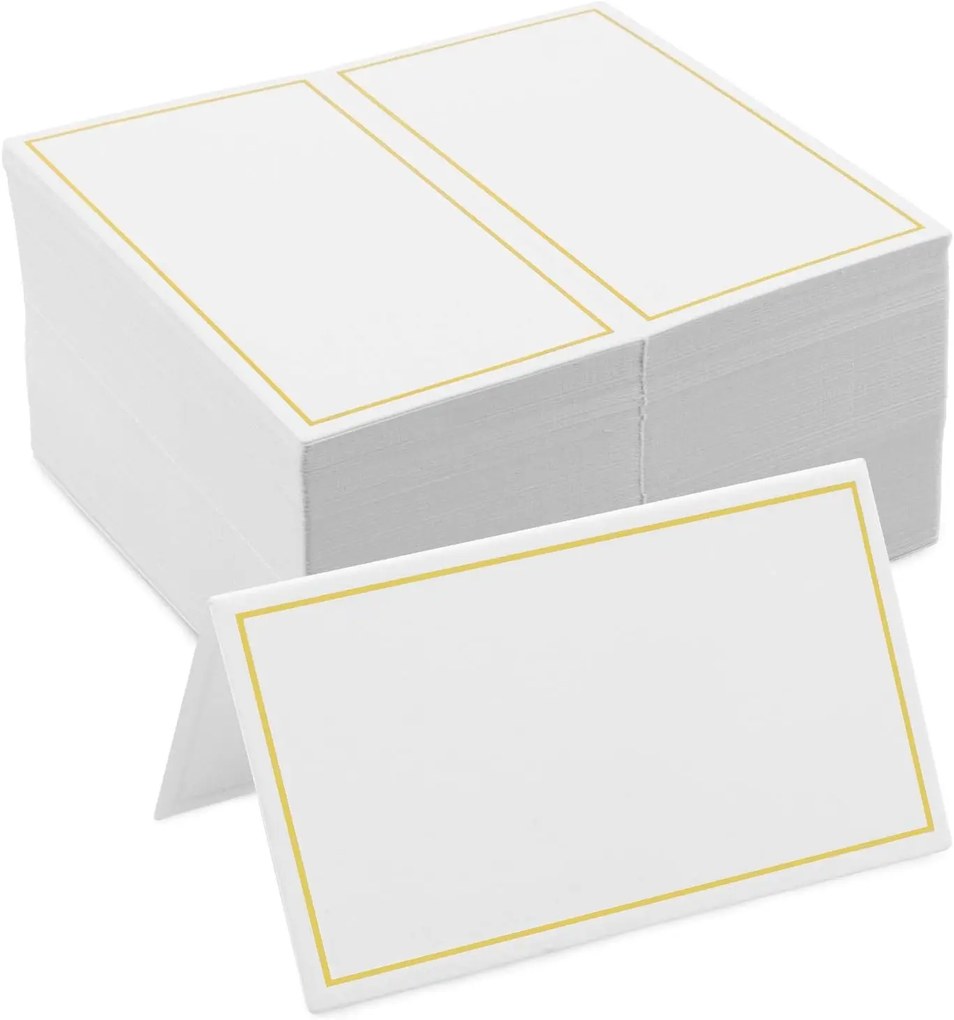 Place Cards,150 Pieces Small Table Cards with Gold Foil Border, Escort Cards, Name Cards, Wedding Place Cards for Wedding, Table, Dinner Parties, Seating Cards, 2" x 3.5" (white)