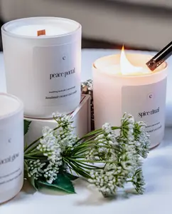 QRTZ Candles Decor Ornaments - Organic Coconut Wax & Essential Oils - Clean-Burning Non-Toxic - Spice Ritual, Peace Portal, Sacral Glow - Pure Good Vibes Decoration