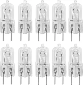 10 Pack-G8 20Watt 120V Halogen Light Bulbs T4 JCD Type 120V Bi-Pin Base Shorter 1-1/4" (1.25") Length 20W Lamp Soft White Under Cabinet Puck Lighting Replacement  Hood Range Q20/G8/CL/120V