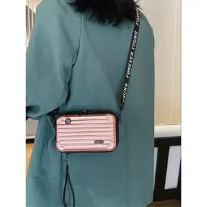 Multifunctional Hard Shell Makeup Bag, New Mini Travel Case, PC Hard Shell Cosmetic Bag, 7 Inch Phone Pouch, Shoulder Crossbody Bag, Makeup Storage Bag, Travel Cosmetic Bags