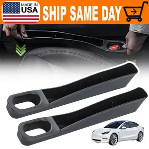 2PCS Car Seat Gap Organizer for Tesla Model Y/3 Anti-Slip Storage Filler to Prevent Phone Keys from Falling Between Seats