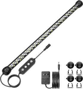 SEAOURA LED Aquarium freshwater fish tank Light with Timer 7 Inch Submersible Plant Light for 7.8-17inch Tanks 5W Full Spectrum Auto On/Off 3 Modes Adjustable Brightness IP68 Waterproof