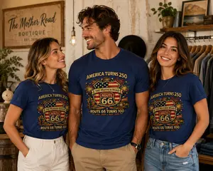 Route 66 100 Years Shirt Trending, America 250 Shirt 2026, Usa 250Th Anniversary Tee, Historic Route 66 Centennial Shirt, Patriotic Road Trip