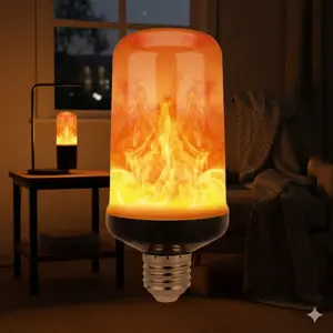 E27 LED Flame Effect Bulb: High-Brightness 2835 SMD Chip for Realistic Flickering, Waterproof, Energy Efficient & Warm Light, Perfect for Halloween Christmas Party, Home Yard Bar Cafe KTV Decor & Ambiance Lighting