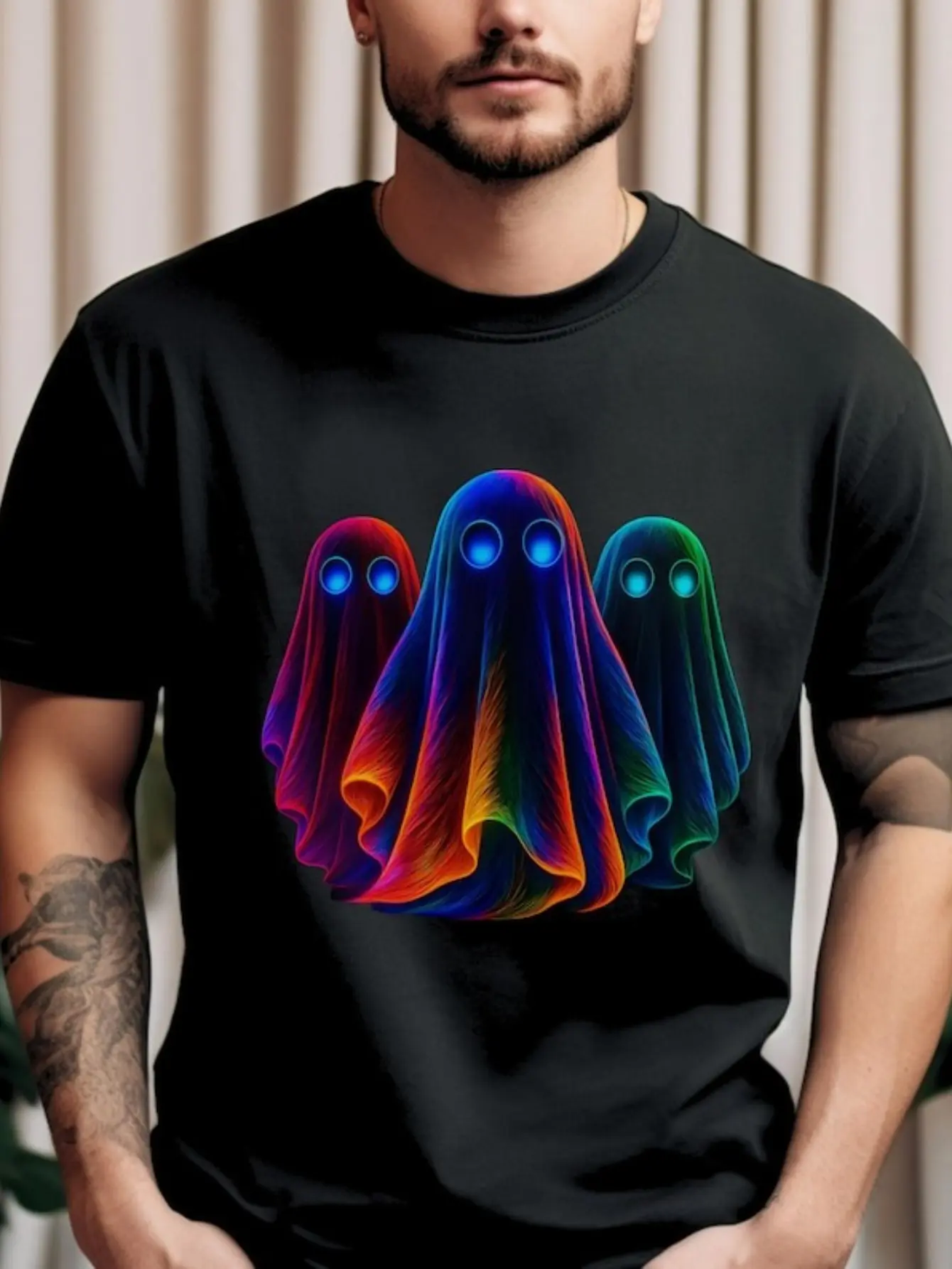 Neon Iridescent Shirt - Shifting Colors Iridescent unisex soft cotton short sleeve t shirt, vintage graphic casual tee for men women teens, perfect birthday holiday gift for camping travel gym daily street casual wear