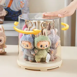 Rotating Display Box Storage Display Shelf for  Plush Toys, Doll Figures & Blind Boxes Storage Box Storage  Rack For Summer Holder KeychainTransparent Jewelry  Organizer Box PlasticStorage Versatile Storage