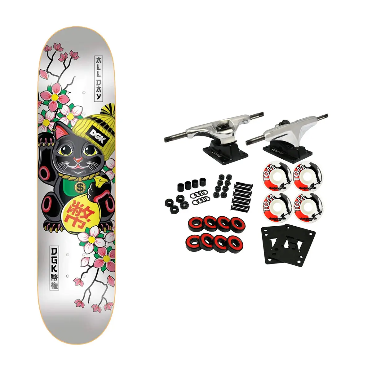 DGK Skateboard Complete Lucky Cat 8.25" x 31.85"