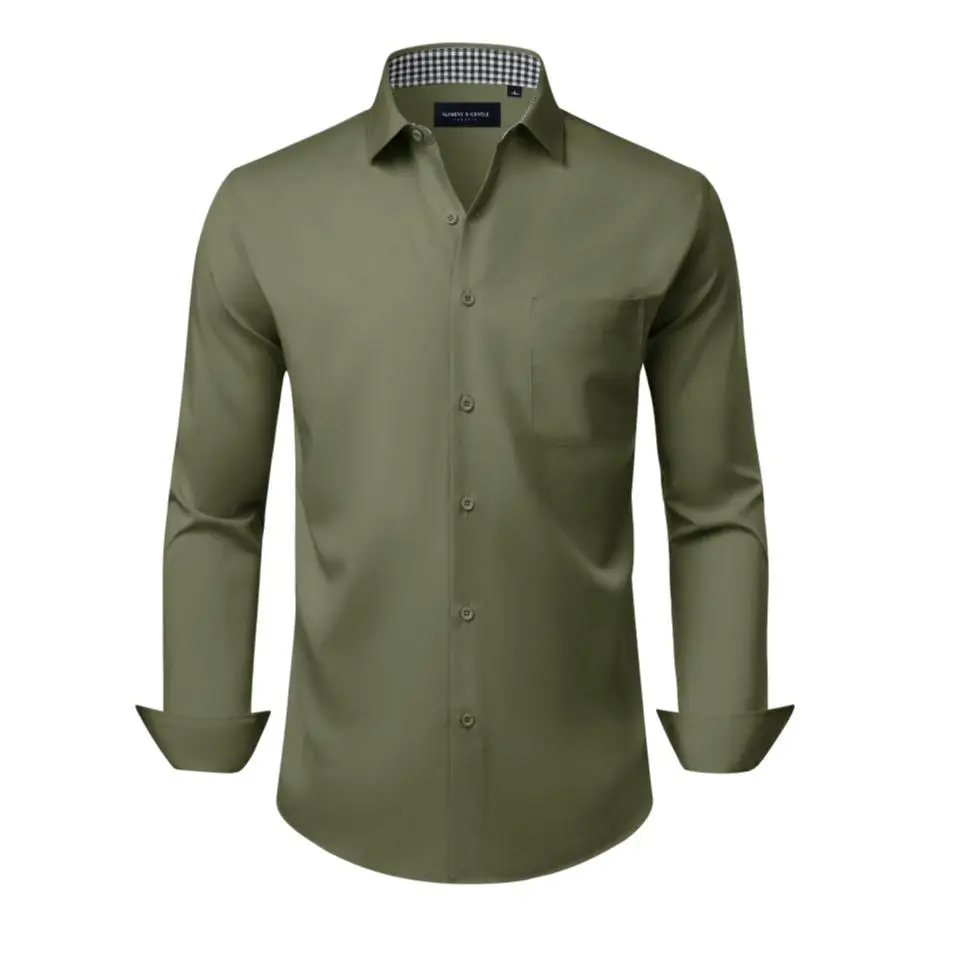 AMZPURE Men's Checkered Inner Collar Business Casual Long Sleeve Shirt, Comfortable Lightweight Material, Multiple Classic Colors for Daily Office Wear tiktokshopspringglowup Summervibes AMZPURE Men's Checkered Inner Collar Business Casual Long Sleeve Shirt, Comfortable Lightweight Material, Multiple Classic Colors for Daily Office Wear tiktokshopspringglowup Summervibes
