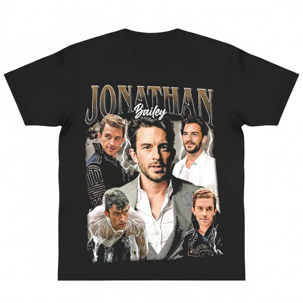 Sexiest Man Alive Jonathan Bailey Shirt Christmas Movie Gifts 90s Tee y2k cotton fashion Streetwear Casual Top Trending Easy Care Machine Wash Safe fan gift