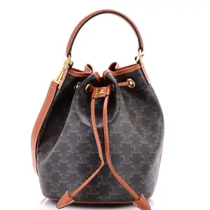 Pre-owned Celine material Bucket Bags Clara Bucket Bag Triomphe Coated Canvas by Rebag