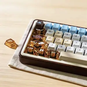 181 Keys Western Cowboy PBT Keycap Set | Cherry Profile 5-Side Dye Sublimation | White & Blue Keyboards for Gaming | Keyboard Lights Compatible