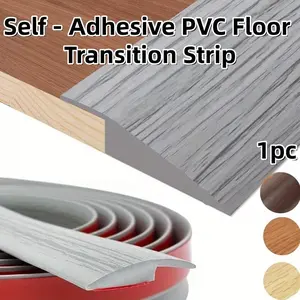 3.5CmX2Meters Self - Adhesive PVC Floor Transition Strip, Easy To Install, Peel And Stick PVC Floor Edges Trim, Scratch - Resistant Door Floor Transition Strip, Flexible Edges For Carpets, Laminate Flooring And Vinyl Baseboards