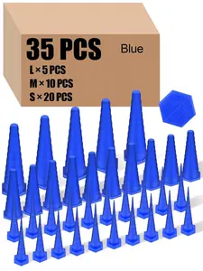 Hydraulic Oil Service Plugs Large Medium Small Sizes Multi Pack Rubber Drip Proof Hose Plugs Industrial Hydraulic Kit for Irrigation, 3 Sizes(35 Pcs,Blue)