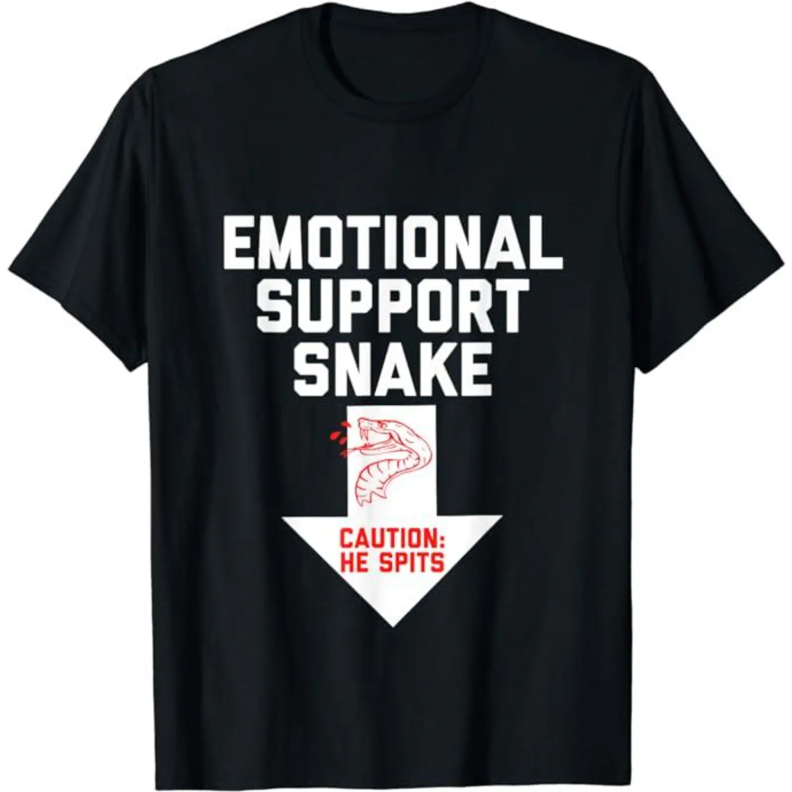 Crude Humor Shirts, Crude Humor Inappropriate Emotional Support Snake Halloween T-Shirt Casual Cotton Top Basic Fashion Streetwear