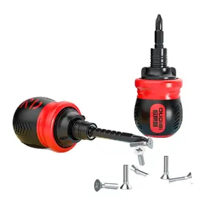 Multi-function T-handle ratchet screwdriver, multi-function ratchet screwdriver for fast and effortless screwing forward and backward, home hardware tool set, short cross carrot head,suitable for home repairs