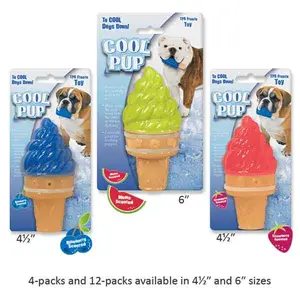 212 MAIN Cool Pup Mini Ice Cream Cone Dog Toy - Green, Ice Cream-Shaped, Fun Chewing Pet Accessory