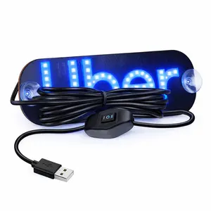 Chuwok LED Taxi Sign – Bright Blue Light Only, USB Powered, On/Off Switch, Easy Suction Mount, High Visibility