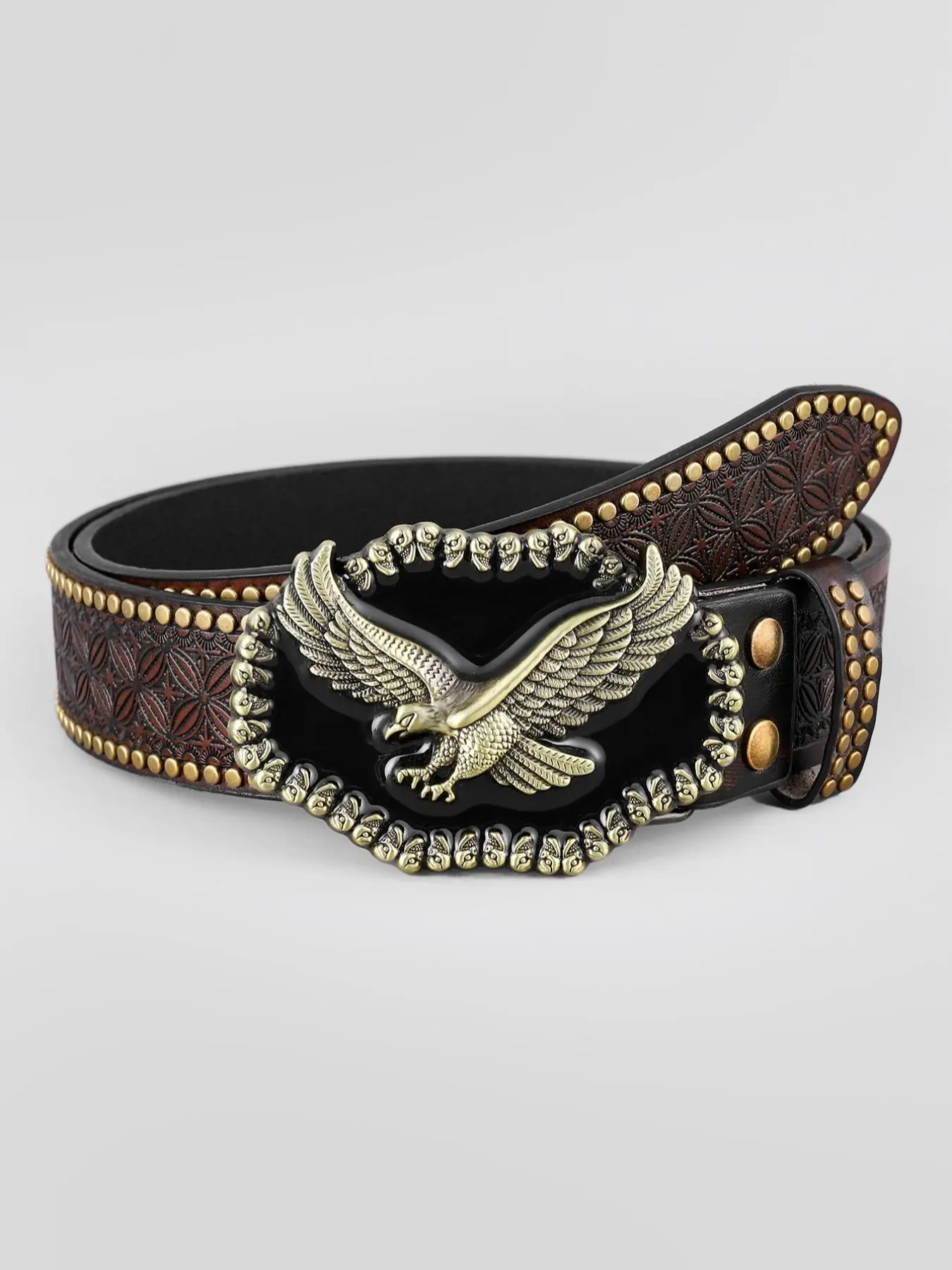 Punk Style Eagle Decor Pu Buckle Belt, 2024 New Style Vintage Western Belt Western Cowboy Cowgirl Belt for Men & Women, Fashion Accessories for Daily Wear, Stylish Belts, Belt with Buckle