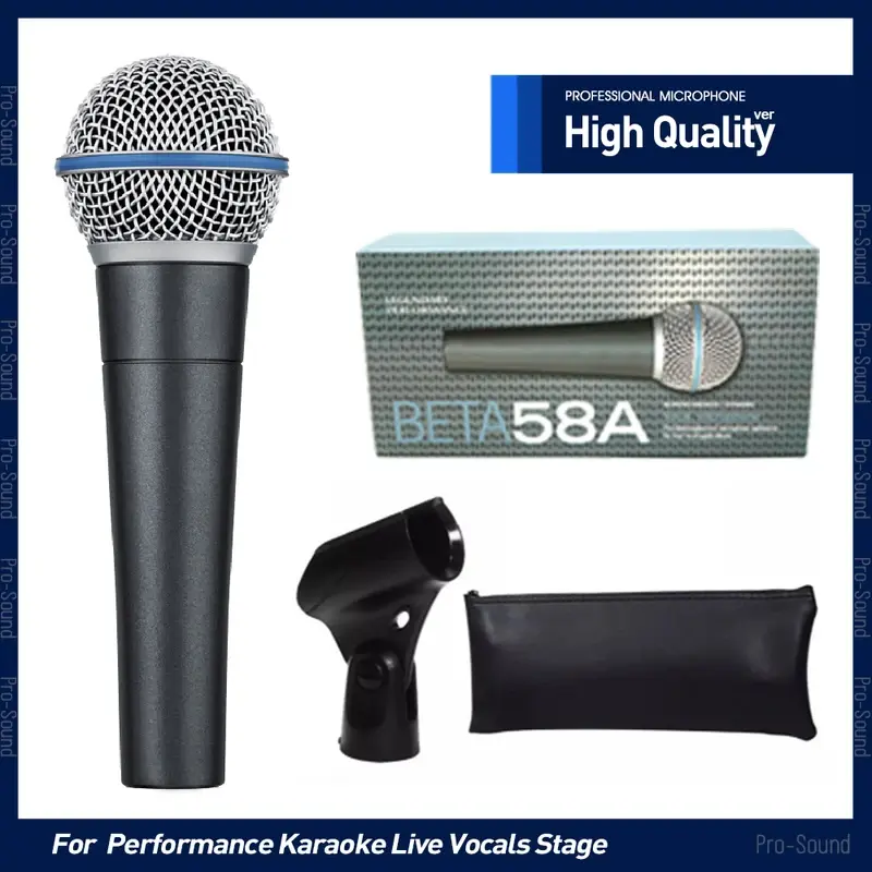 High Quality BETA58A Professional Dynamic Super-Cardioid BETA58 Vocal Wired Microphone For Live Karaoke Singing Performance Cardioid Usb Mic