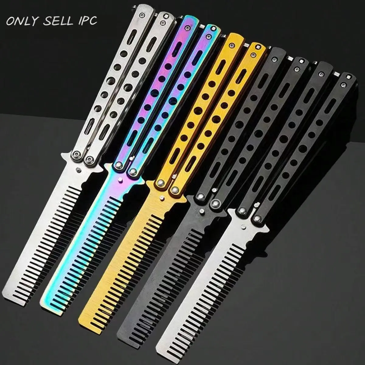 Butterfly Practice Comb Foldable Men's Steel Training Tool, Unsharpened Stainless Steel, Outdoor Beginner Use, 1pc
