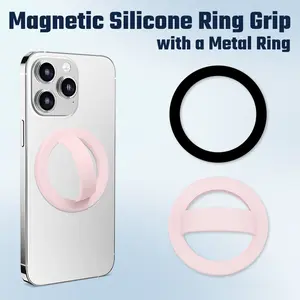 360° Rotating Phone Grip Holder with Strong Magnet, Anti-Drop Finger Ring Compatible with Magsafe, Soft Silicone for Secure & Comfortable Grip
