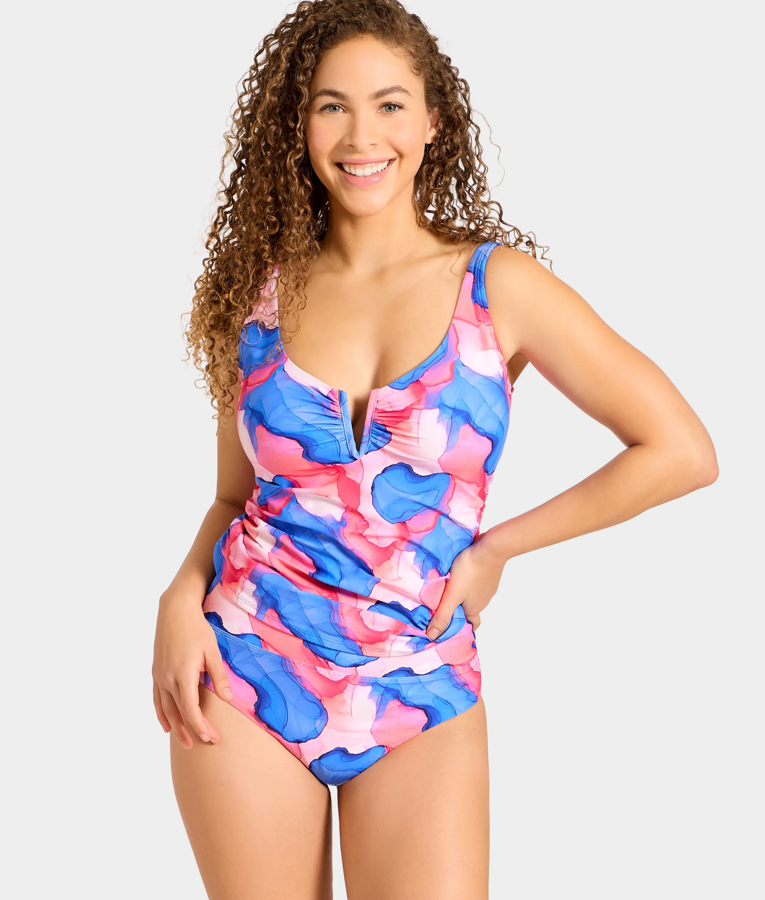 V Front Underwire Tankini Top