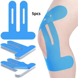 5 Pack Sports Muscle Tape, Kinesiology Sports Tape, Pre-Cut Knee Support Straps, Waterproof Elastic Breathable Non-Latex Ideal for Athletes Gift