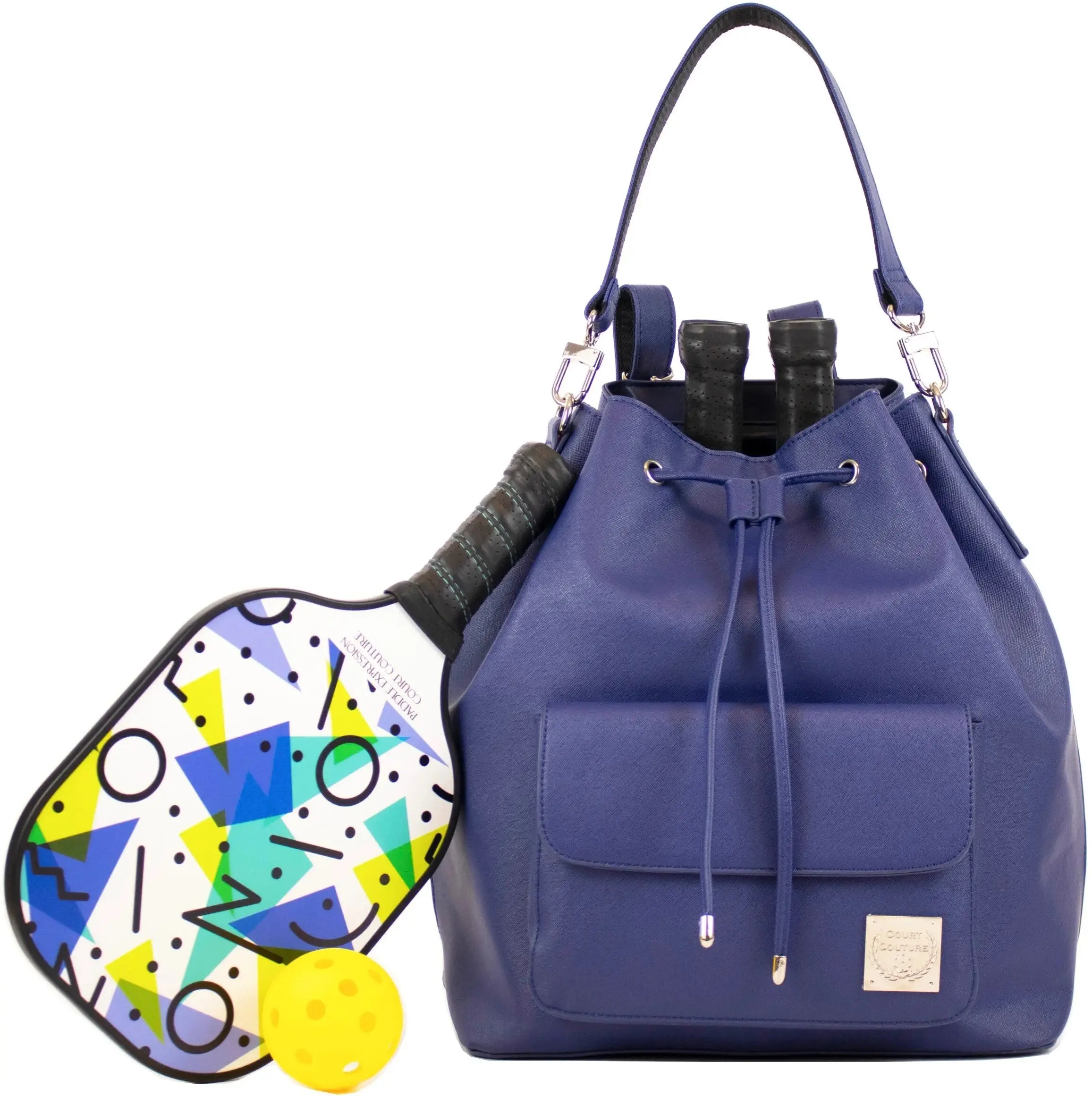 Court Couture Pickleball & Padel Bucket Shoulder Backpack Combo (Navy)