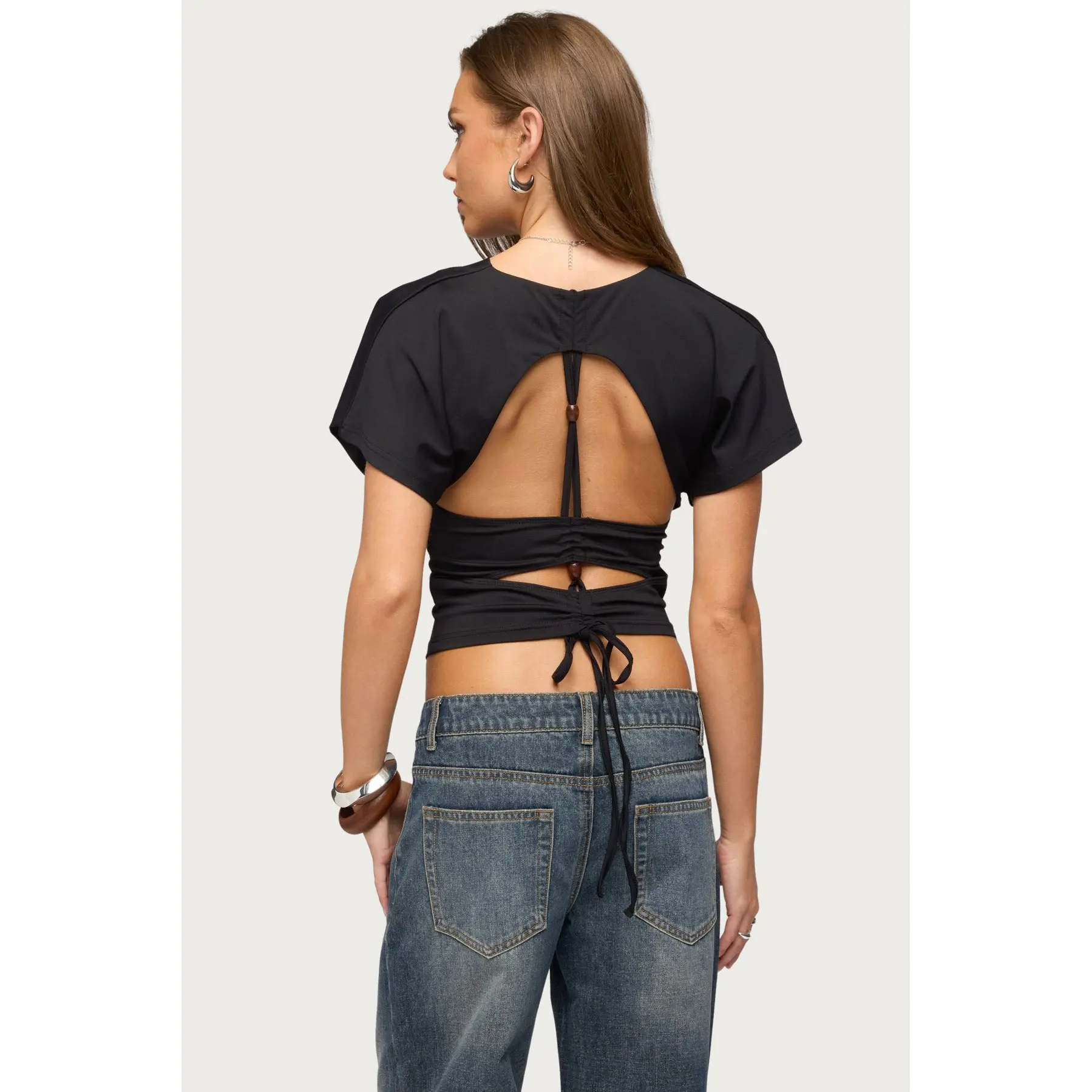 Salie Back Cutout Flutter Top