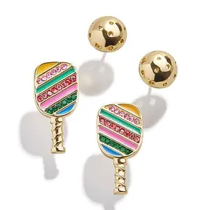BAUBLEBAR Paddles Up Pickleball Paddle and Wiffle Ball Earrings Set