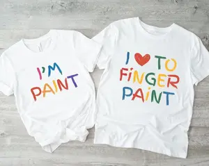 Funny Couples Matching Shirts, I Love To Finger Paint I'm Paint, Funny Husband Wife Shirts, Valentine Matching Couple Shirts, Matching Tees