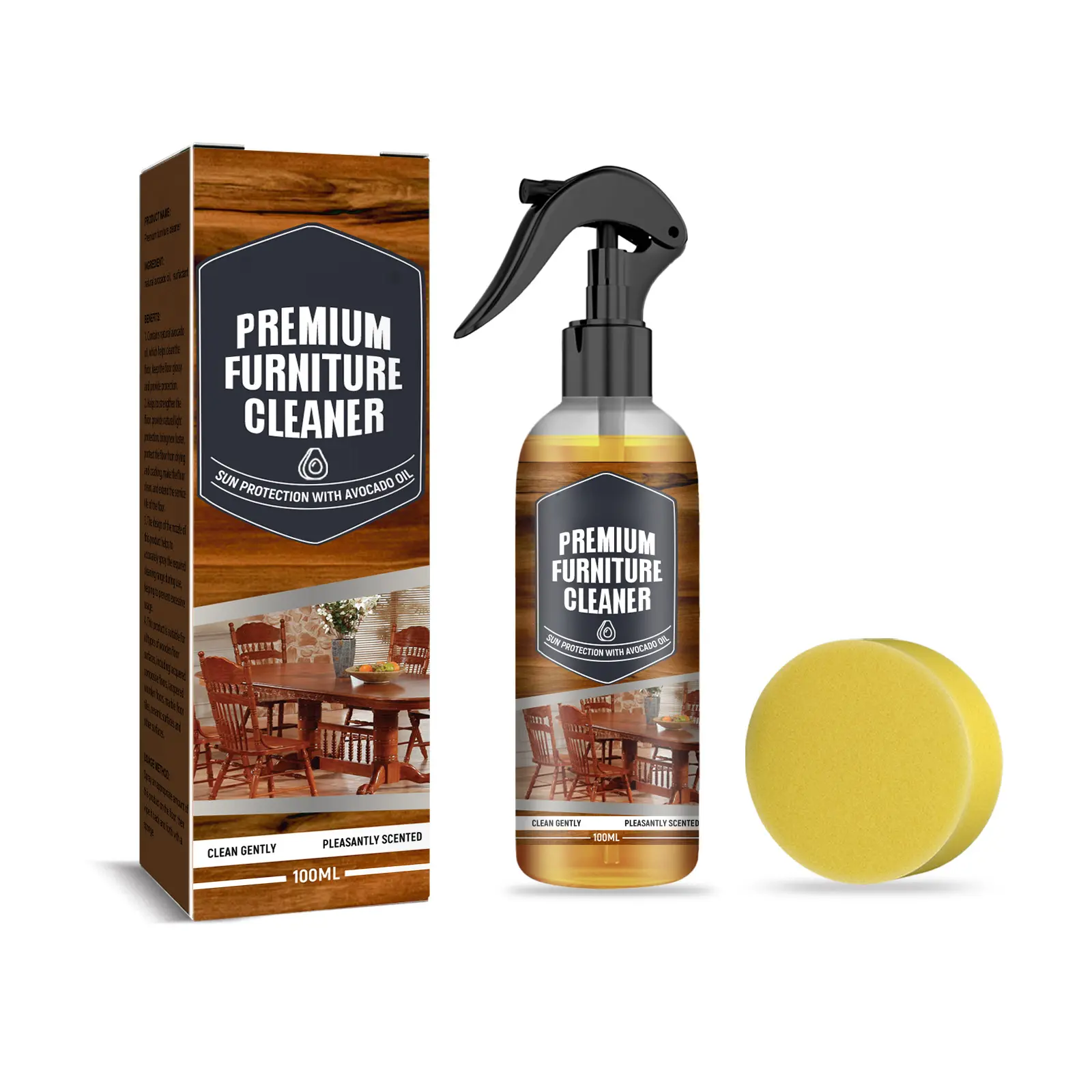 Multi-Surface Floor Cleaner & Polisher with Avocado Oil, Powerful Stain Remover, Brightening Detergent for Wood, Marble & Hard Household Floors
