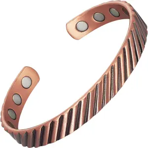 Women’s Pure Copper Cuff Bracelet – Adjustable Vintage Design