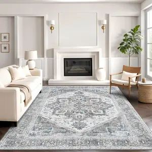 【Clearance】GENIMO Mother's Day Non-Slip Vintage Rugs, Low Pile Lightweight Print Carpet for Living Room，Bedroom, Office, Dining Room, Machine Washable Rug