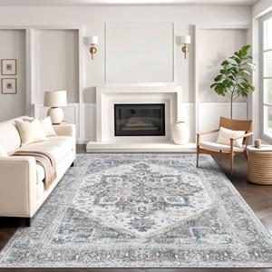 【Clearance】GENIMO Father's Day Gift Non-Slip Vintage Rugs, Low Pile Lightweight Print Carpet for Living Room，Bedroom, Office, Dining Room, Machine Washable Rug