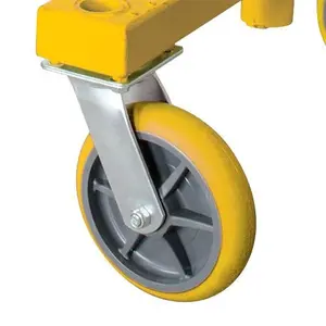 Metal Tech I-DCC8YGR4 4-Piece Yellow Polyurethane 8” Casters On Polypropylene Core