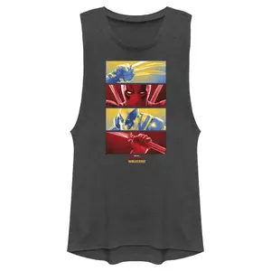 Junior's Marvel: Deadpool & Wolverine Red and Yellow Panels Festival Muscle Tee