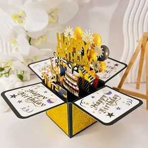 Unique Happy Birthday Card Set with Envelope & Note, Perfect Gift for Husband Wife, Pop-Up Design Suitable for Any Occasion, Greeting Card