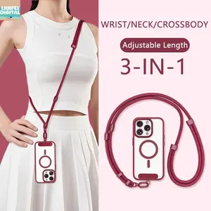 Liu Fei DigitalAdjustable 3-in-1 Phone Lanyard Strap Crossbody Neck Wrist Wear Anti-Theft Anti-Drop Universal Holder with Secure Clip for Men Women Durable Stylish featured  deals Nylon Smartphone Protection phone charm