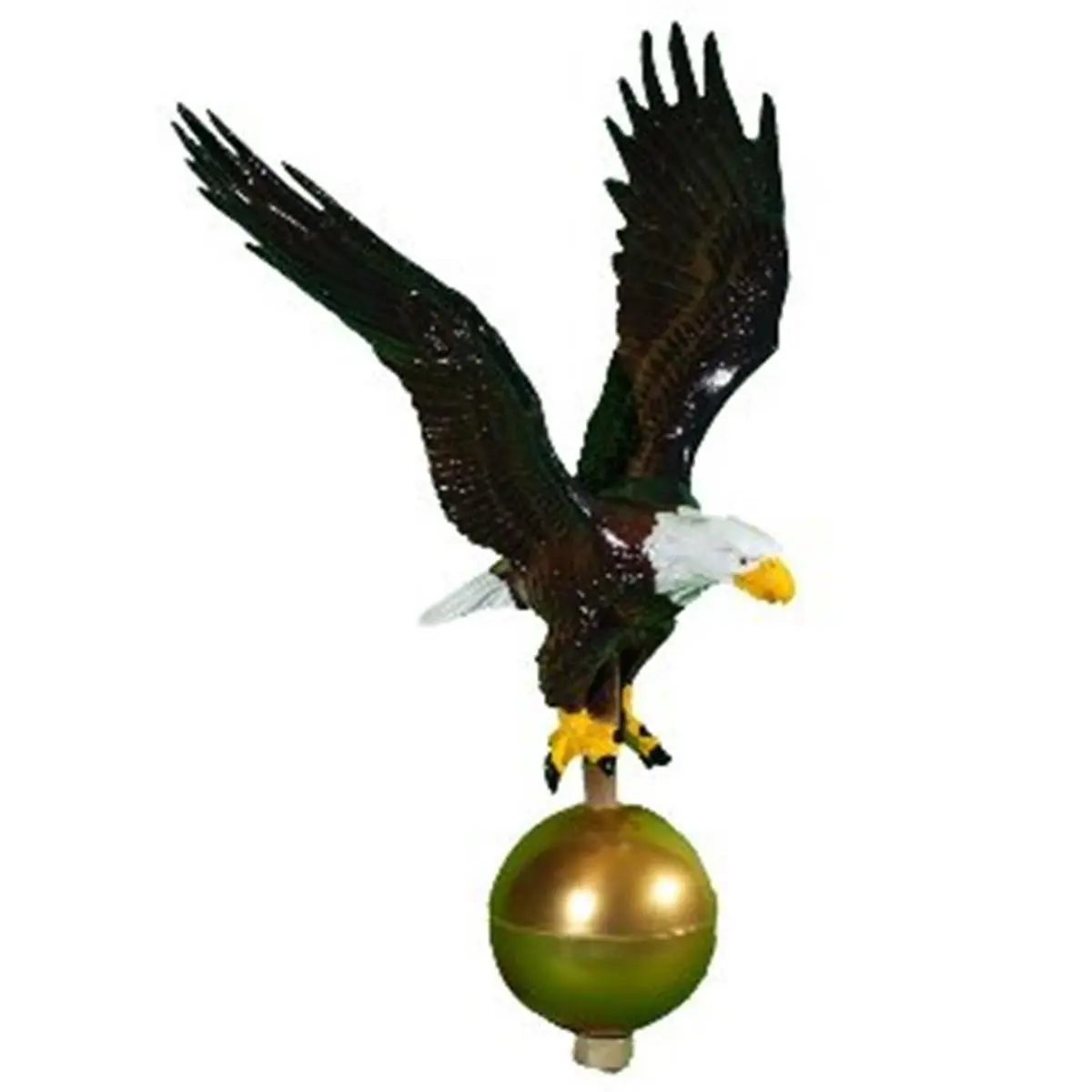 212 MAIN Montague Small Flagpole Eagle Ornament - Hand-Crafted Cast Alum. Decor, Rust Free Natural Paint, 12"x9.25" Wing Eagle Shape, Pole Top Fit for Outdoor Use, Ornaments, Aluminium, 9.25 In. Wing Span